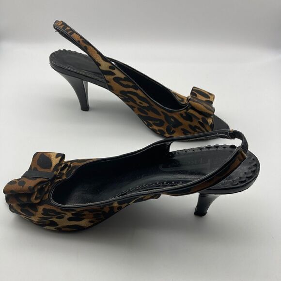 J.Renee Rio Leopard Print Heels Size 8M - Picture 1 of 9